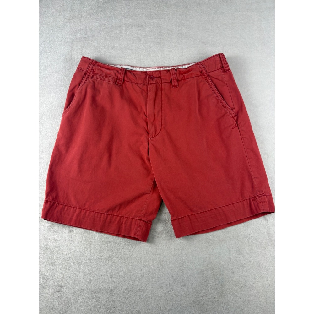 Polo‎ Ralph Lauren Mens Red Chino Shorts Size 36 Cotton Twill Flat Front Classic
